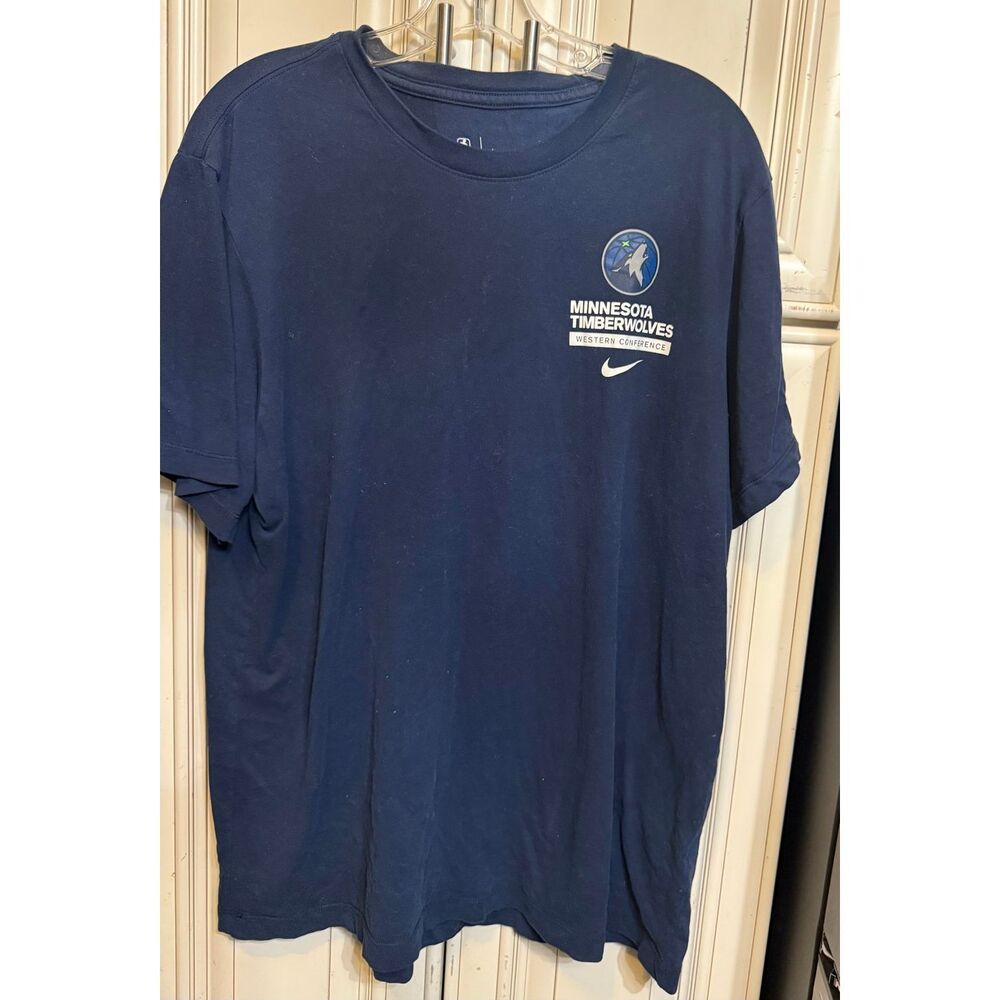 Nike Adult Minnesota Timberwolves NBA Authentics Short Sleeve T-Shirt Blue Large